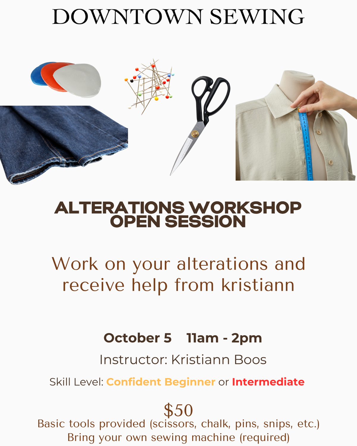 Alterations Workshop - Open Session - Oct 5 (11am - 2pm)