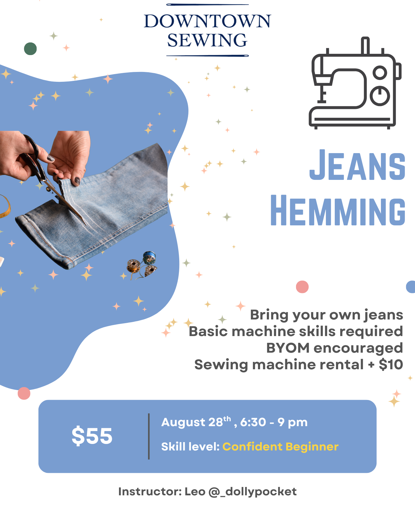 Jeans Hemming - August 28th, 6:30-9pm
