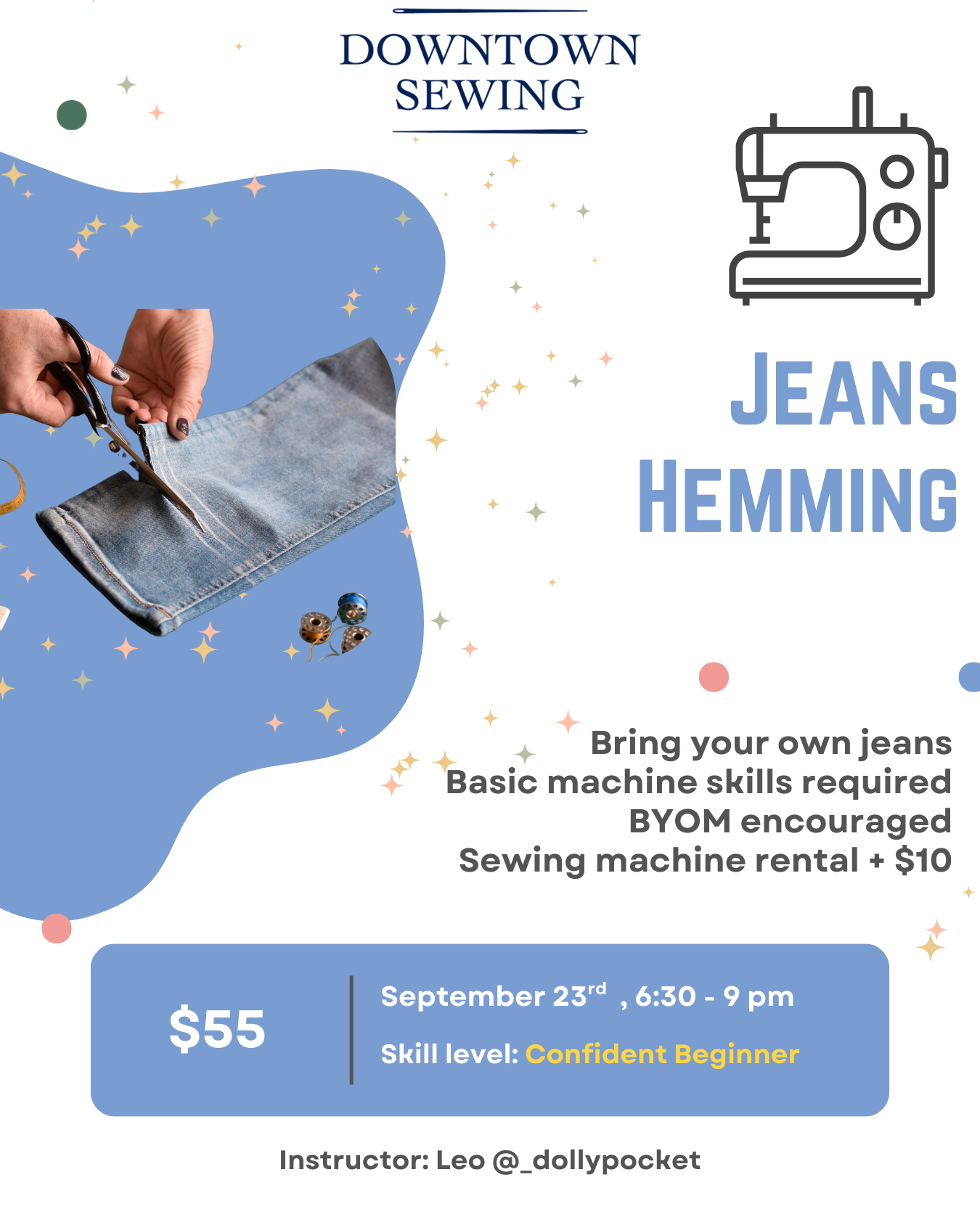 Jeans Hemming - September 23rd, 6:30-9pm