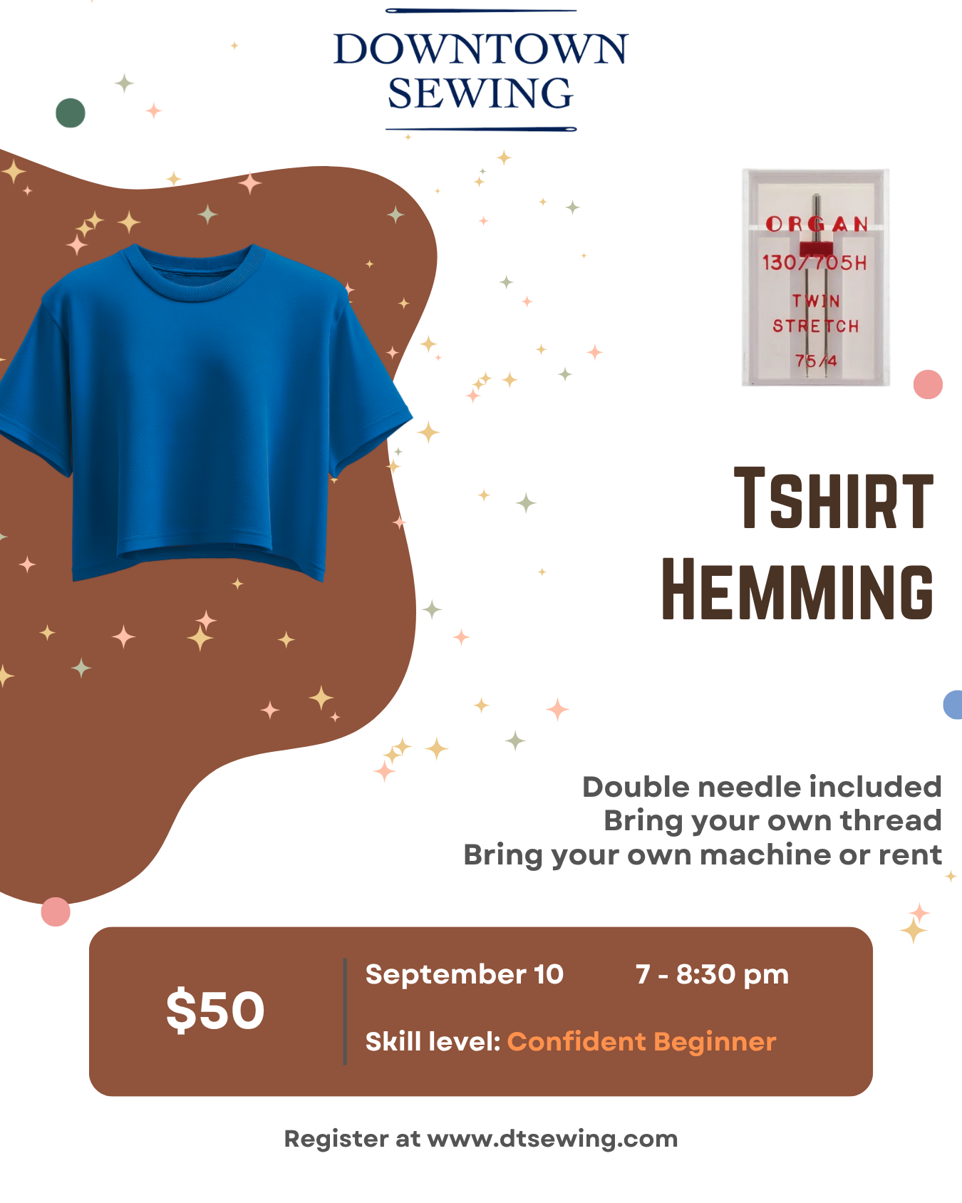 T-Shirt Hemming - September 10, 7 - 8:30pm