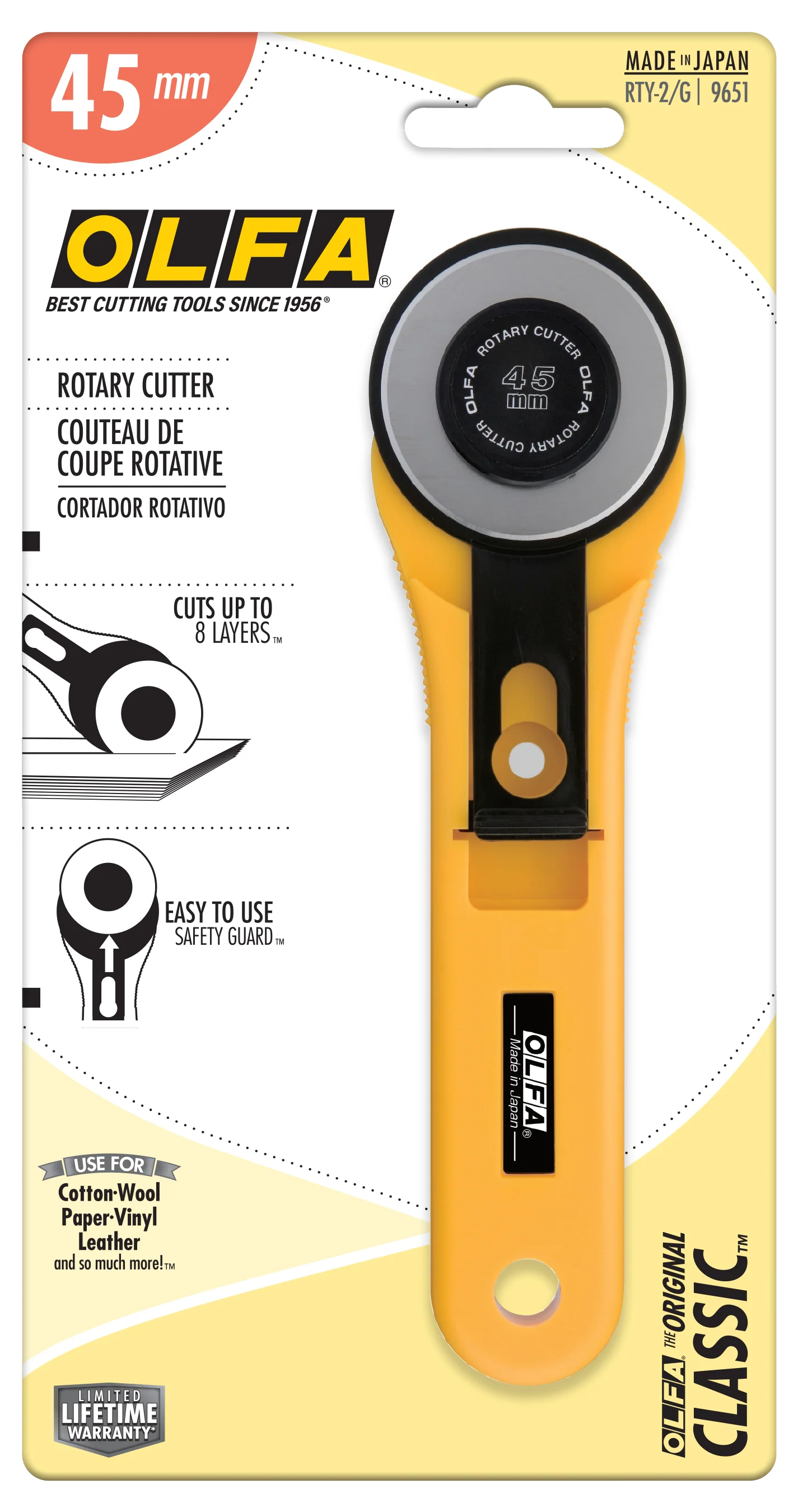 OLFA - 45mm RTY-2/G Straight Handle Rotary Cutter