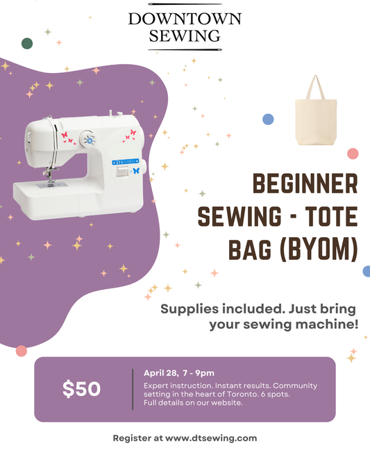 Beginner Sewing (BYOM) April 28, 7-9pm