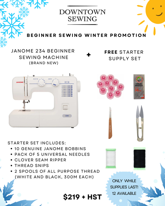 Janome 234 Sewing Machine + Free Starter Kit (Winter Promotion)
