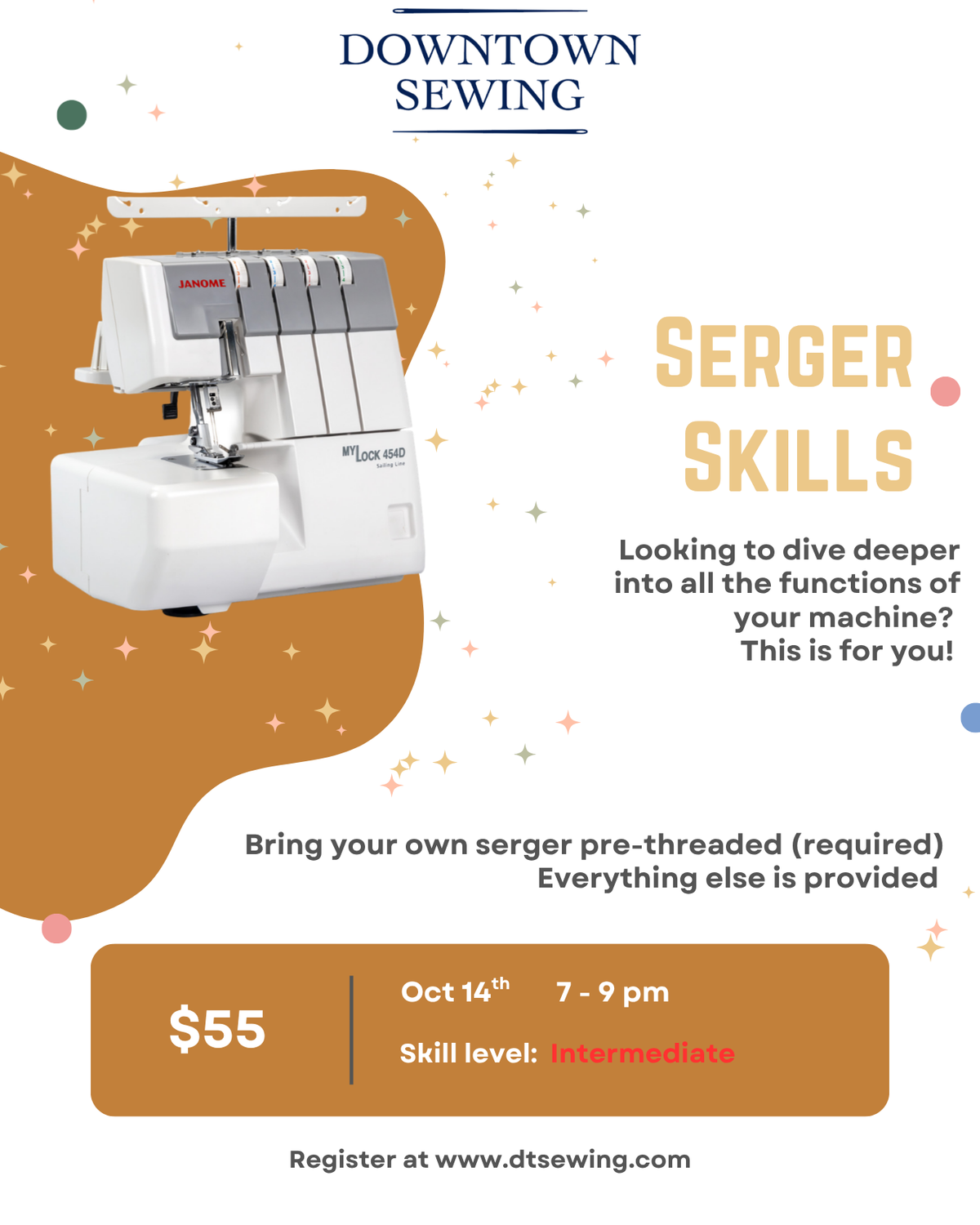 Serger Skills (BYOM) - October 14, 7 - 9pm