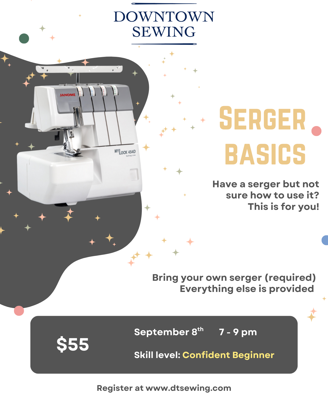 Serger Basics (BYOM) - September 8th, 7 - 9pm