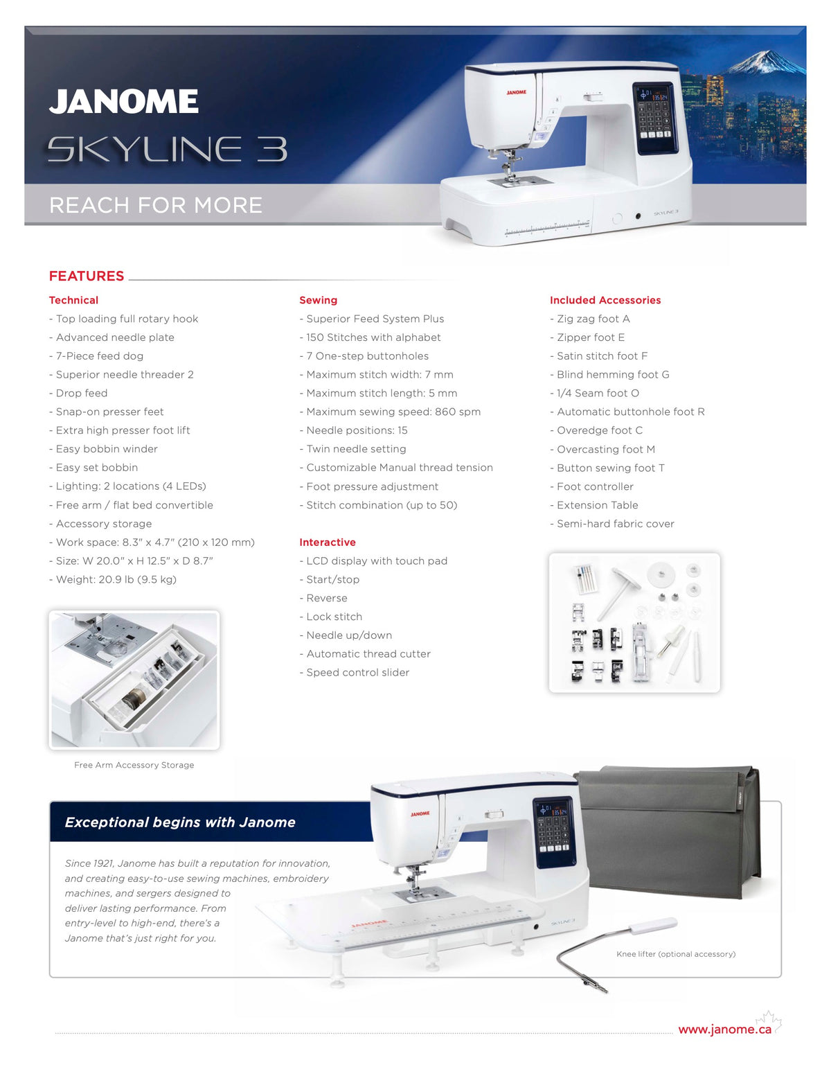 Janome Skyline 3 - (NEW MODEL)
