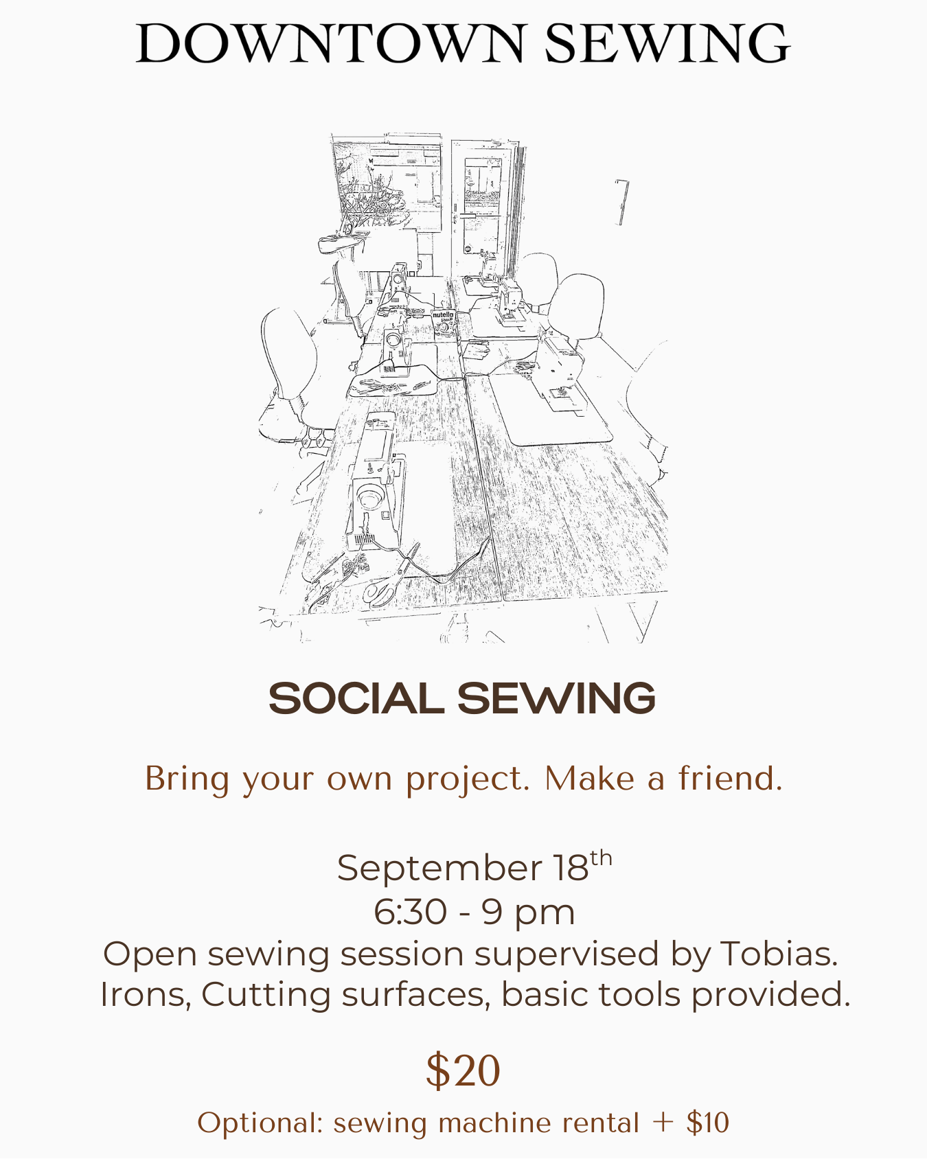 Social Sewing - September 18th, 6:30 - 9pm